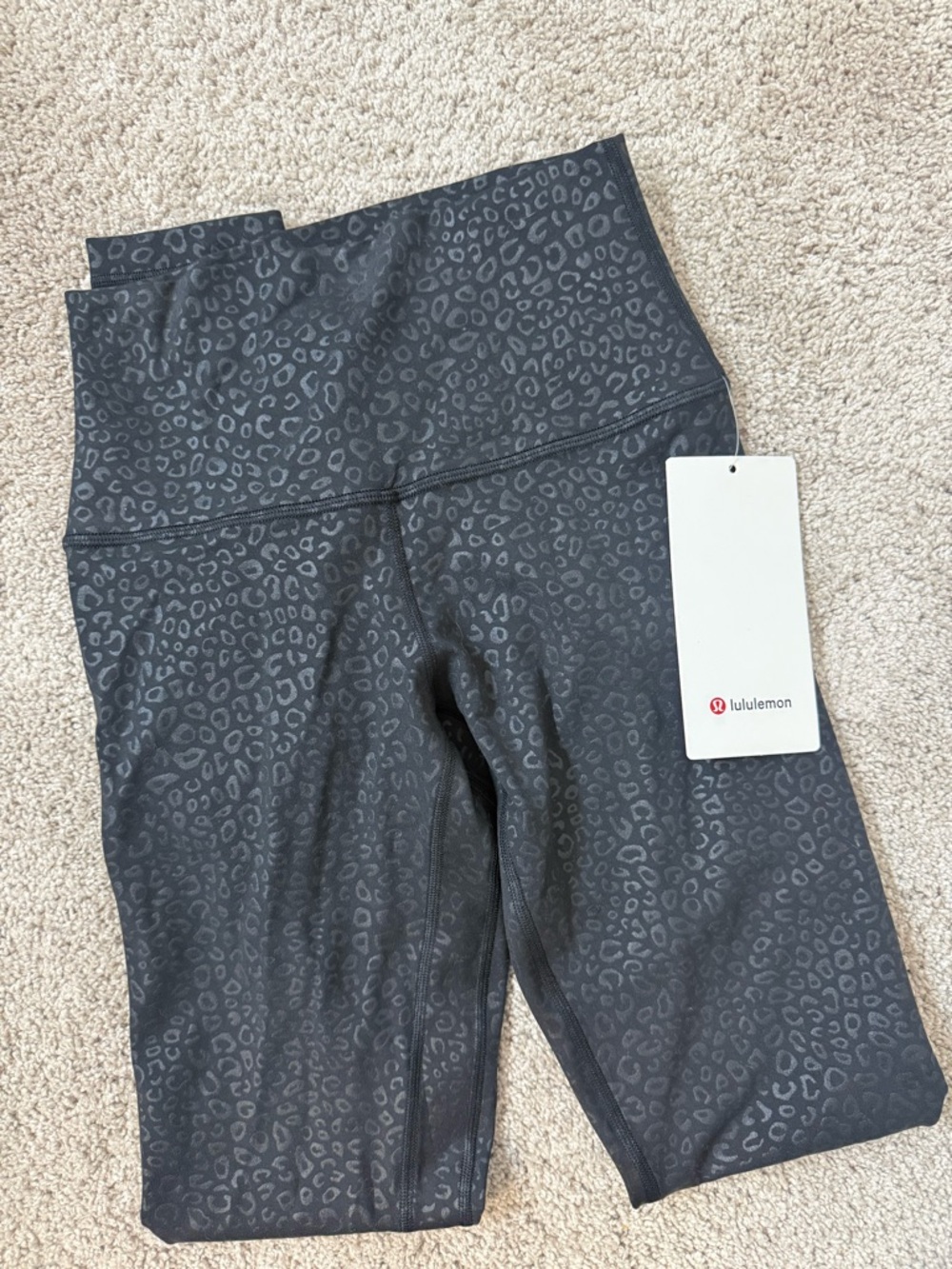 lululemon athletica Black Charcoal Leopard Print Align HR Pant 28"